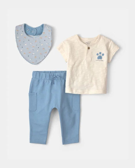 Conjunto 3 piezas Carter's Huellitas
