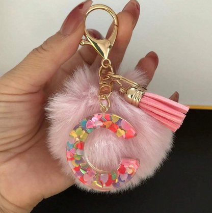 Llavero Letra y Pompom