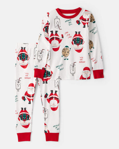 Pijama leche y galletas navideña