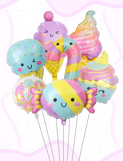 Set de Globos dulces y helado.